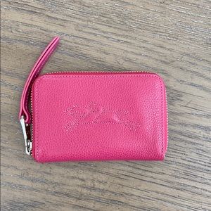 Longchamp PINK Zipped Card Holder